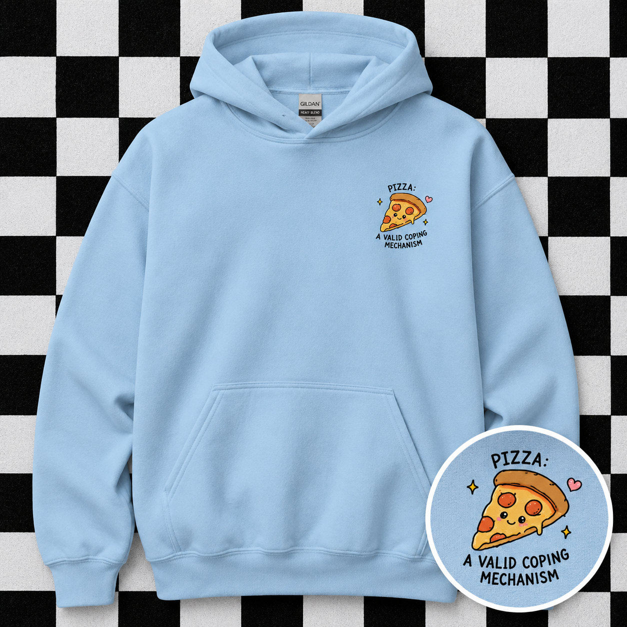 Pizza: A Valid Coping Mechanism Hoodie | Biscuits and Breakdowns