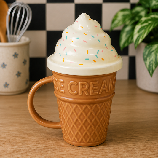 Ice Cream Cone Lidded Mug