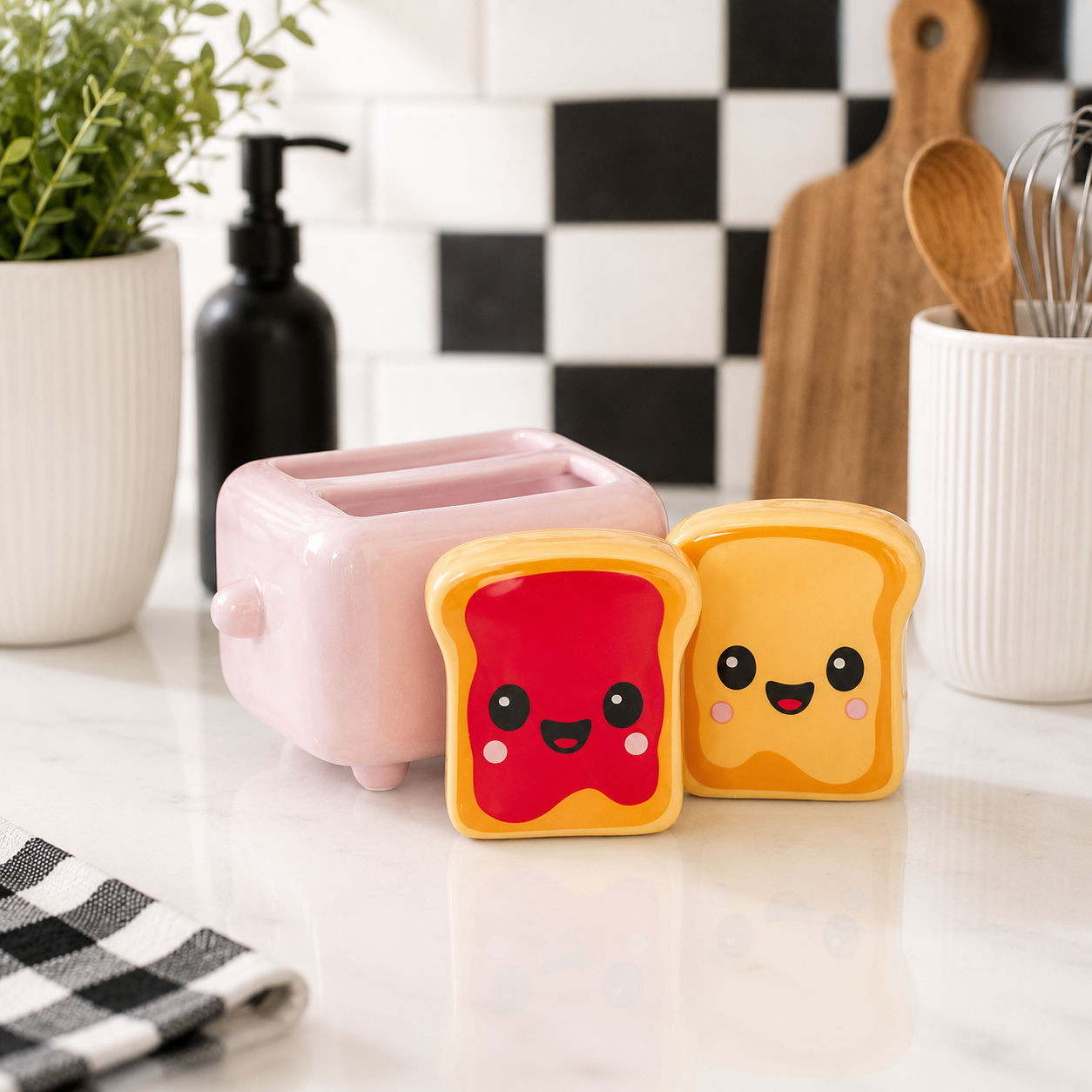 Kawaii Toast Salt and Pepper Shakers