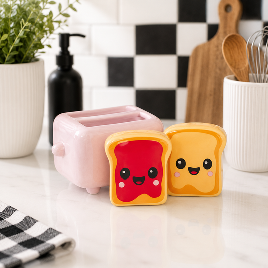 Kawaii Toast Salt and Pepper Shakers