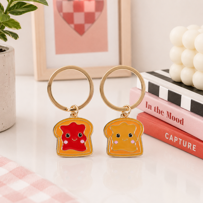 Set of 2 Peanut Butter and Jelly Keyrings