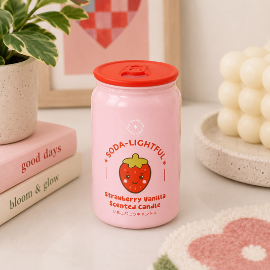 Strawberry Vanilla Soda Can Candle