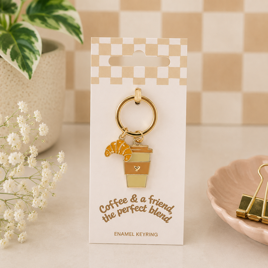 Coffee and a Friend Keyring