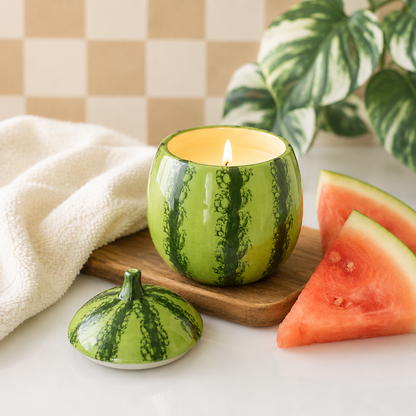 Watermelon Shaped Candle Jar