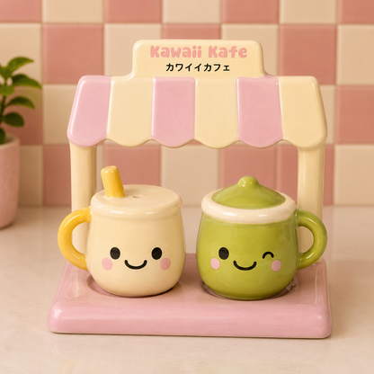 Kawaii Latte Salt and Pepper Shakers
