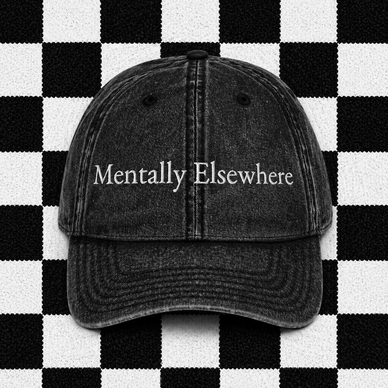 Mentally Elsewhere Embroidered Cap