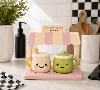 Kawaii Latte Salt and Pepper Shakers
