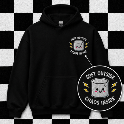 Soft Outside Chaos Inside Embroidered Hoodie