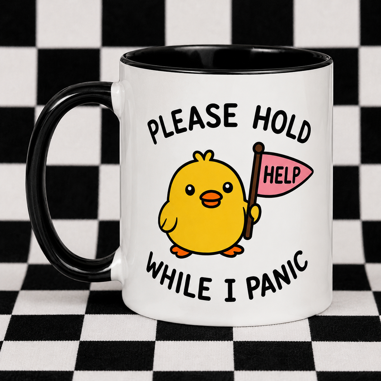 Please Hold While I Panic Mug
