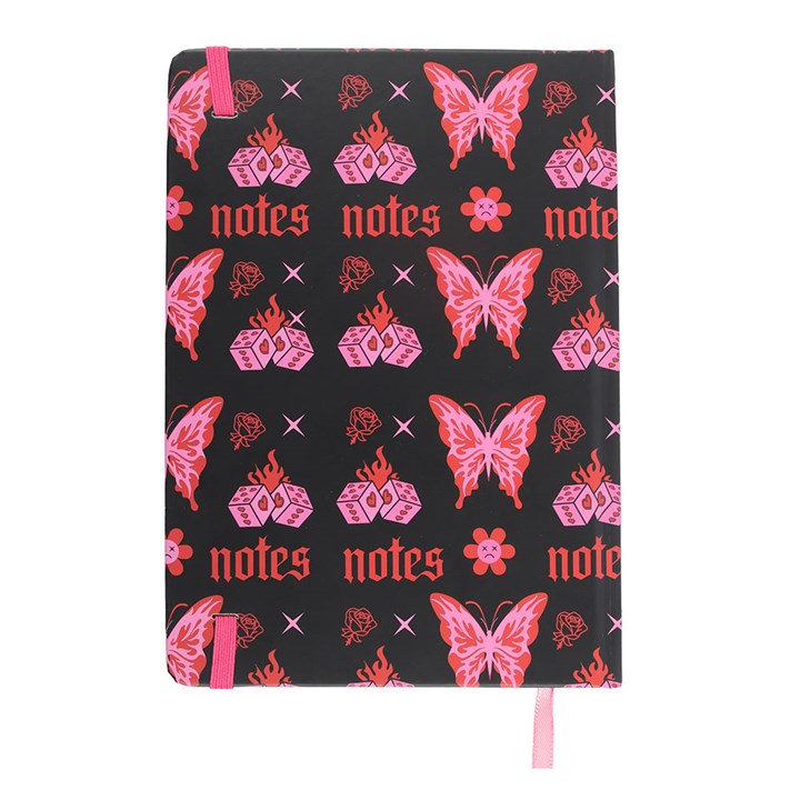 Pink Flaming Butterfly A5 Notebook