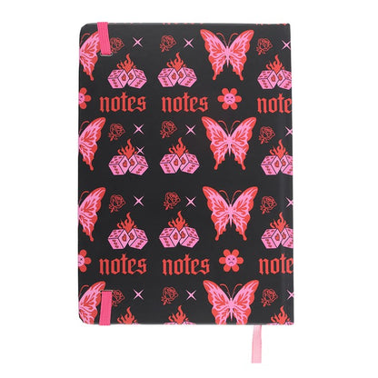 Pink Flaming Butterfly A5 Notebook