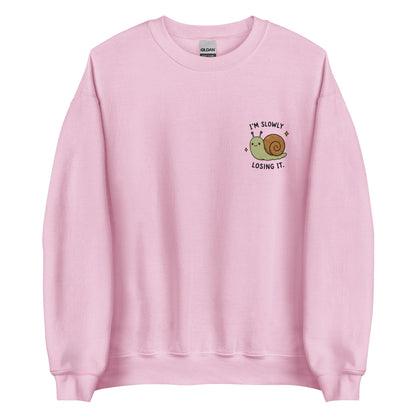 im slowly losing it funny snail sweatshirt