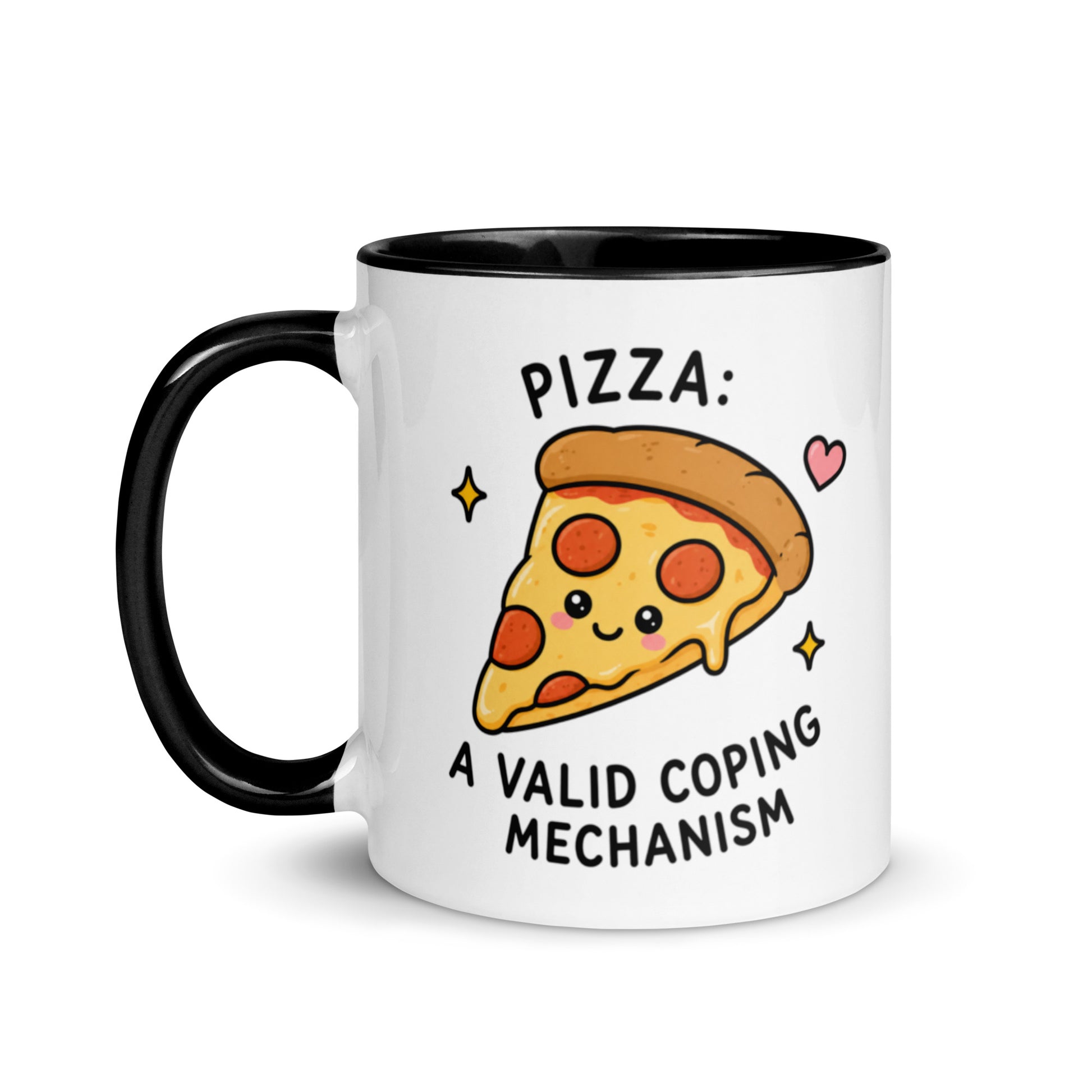 funny pizza coping mechanism mug
