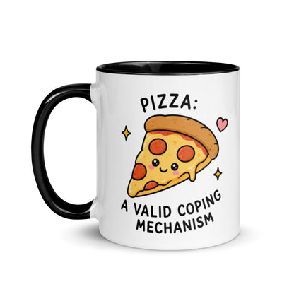 funny pizza coping mechanism mug
