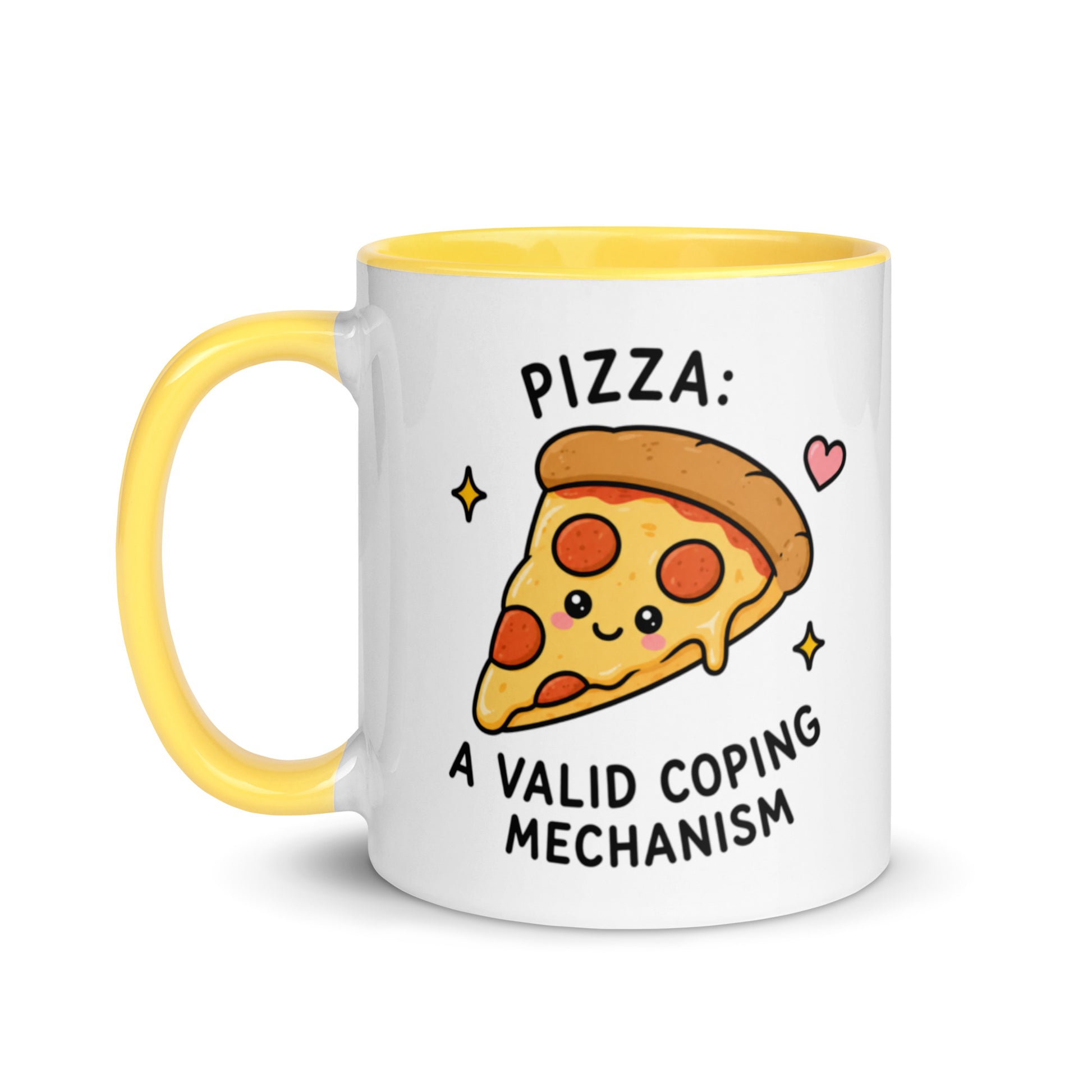 funny pizza coping mechanism mug
