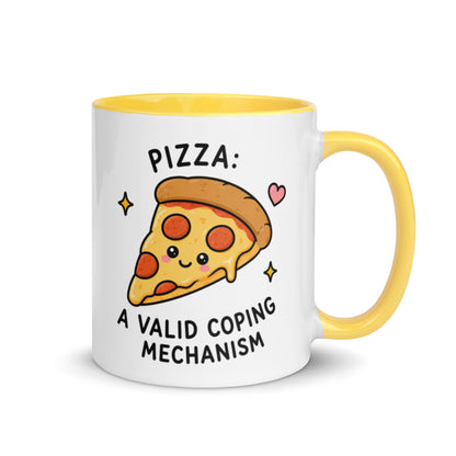 funny pizza coping mechanism mug
